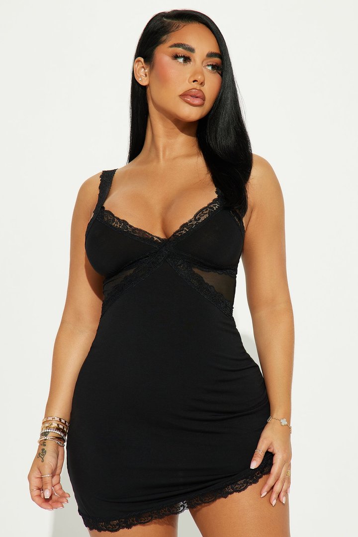 Sultry And Sweet Sleep Cami Dress - Black