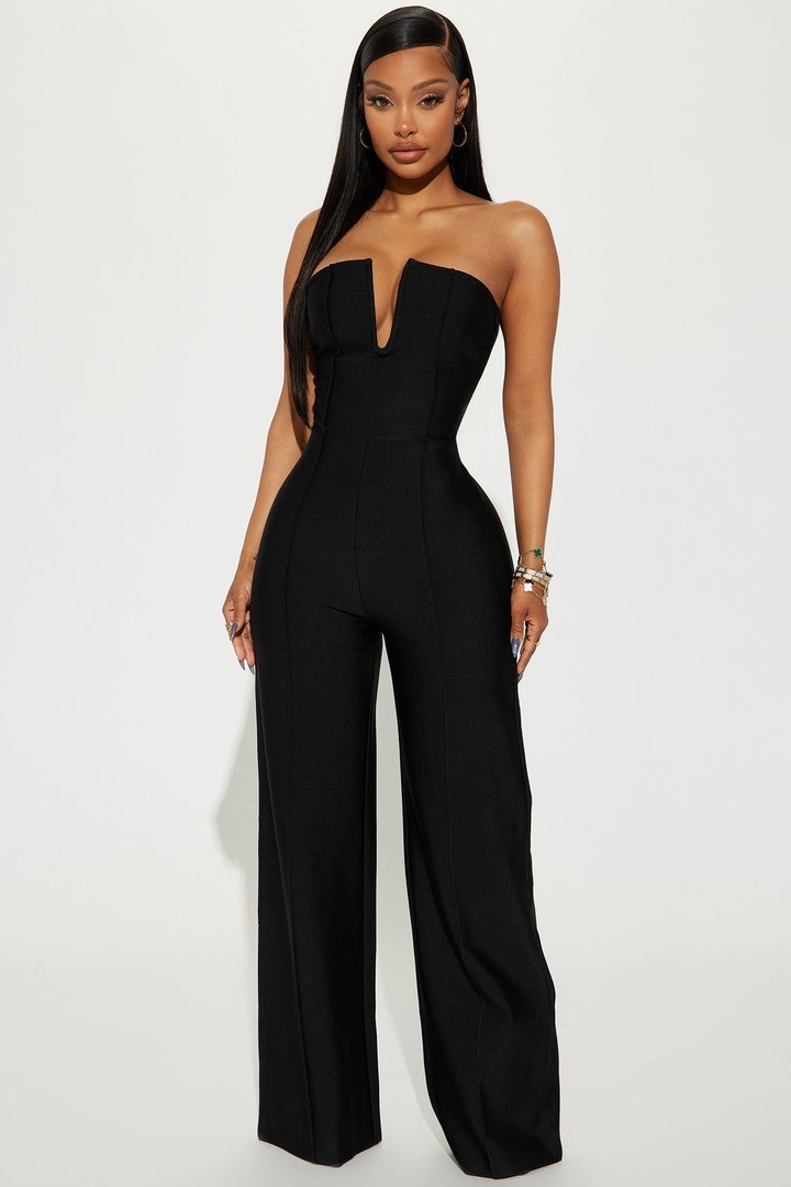 Someone To You Bandage Jumpsuit - Black