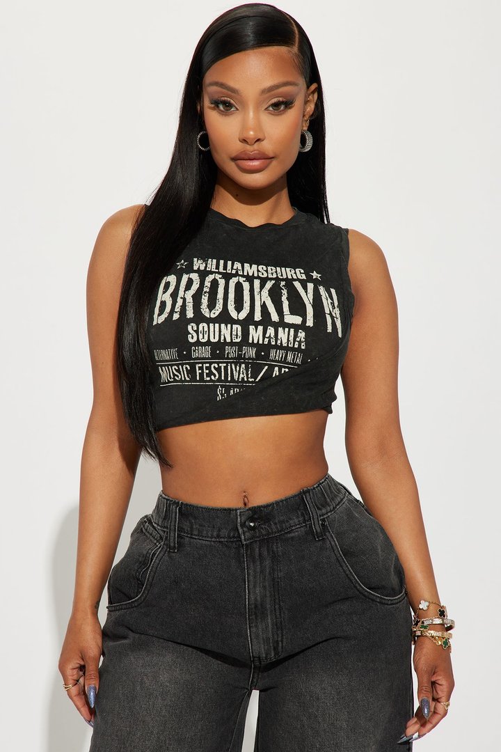 Brooklyn Trendy Tank Top - Charcoal