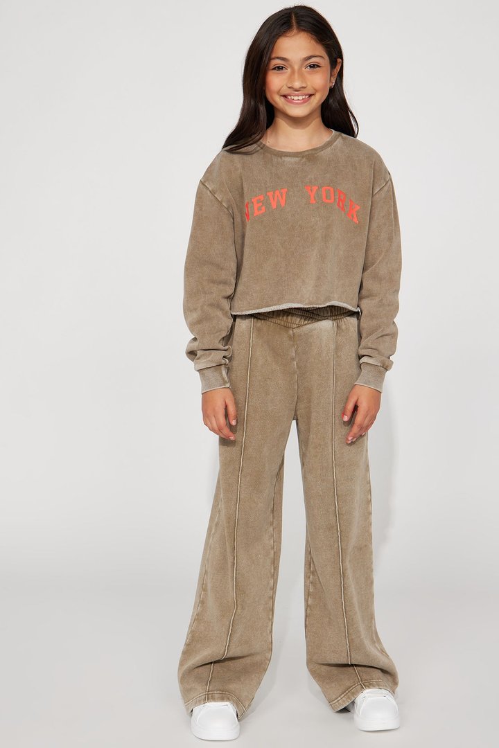 Mini New York Cropped Sweatshirt - Taupe/combo