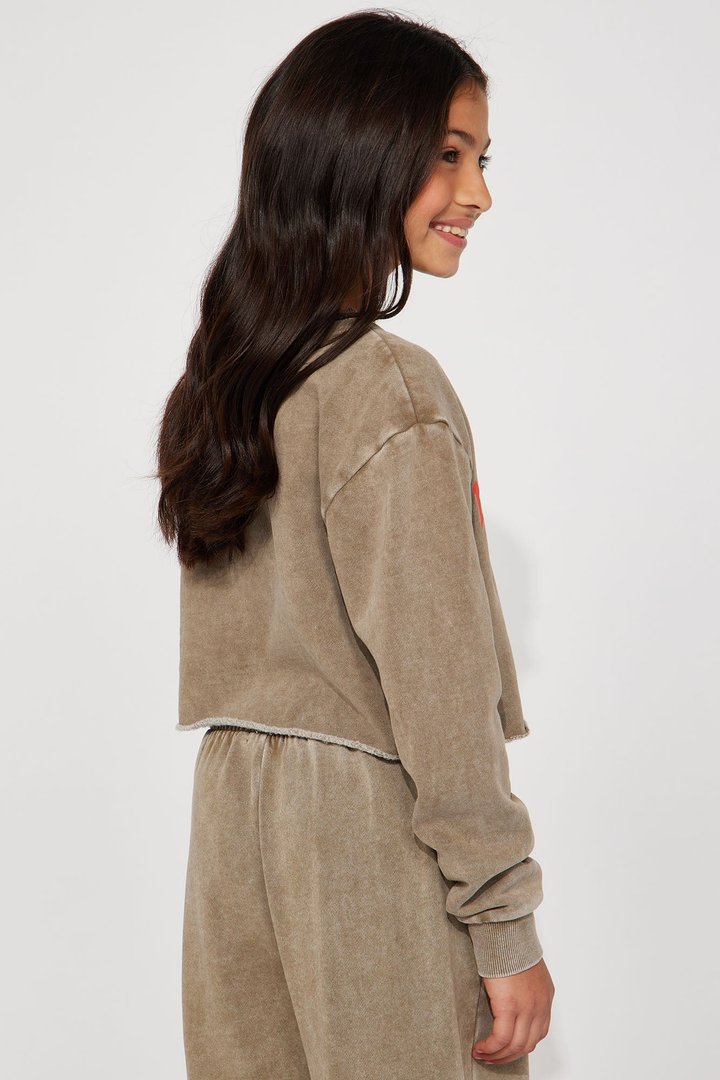 Mini New York Cropped Sweatshirt - Taupe/combo