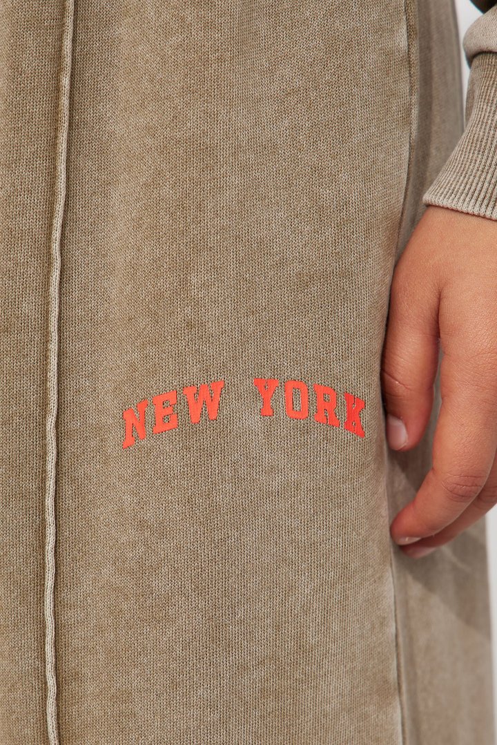 Mini New York Washed Wide Leg Pant - Taupe/combo