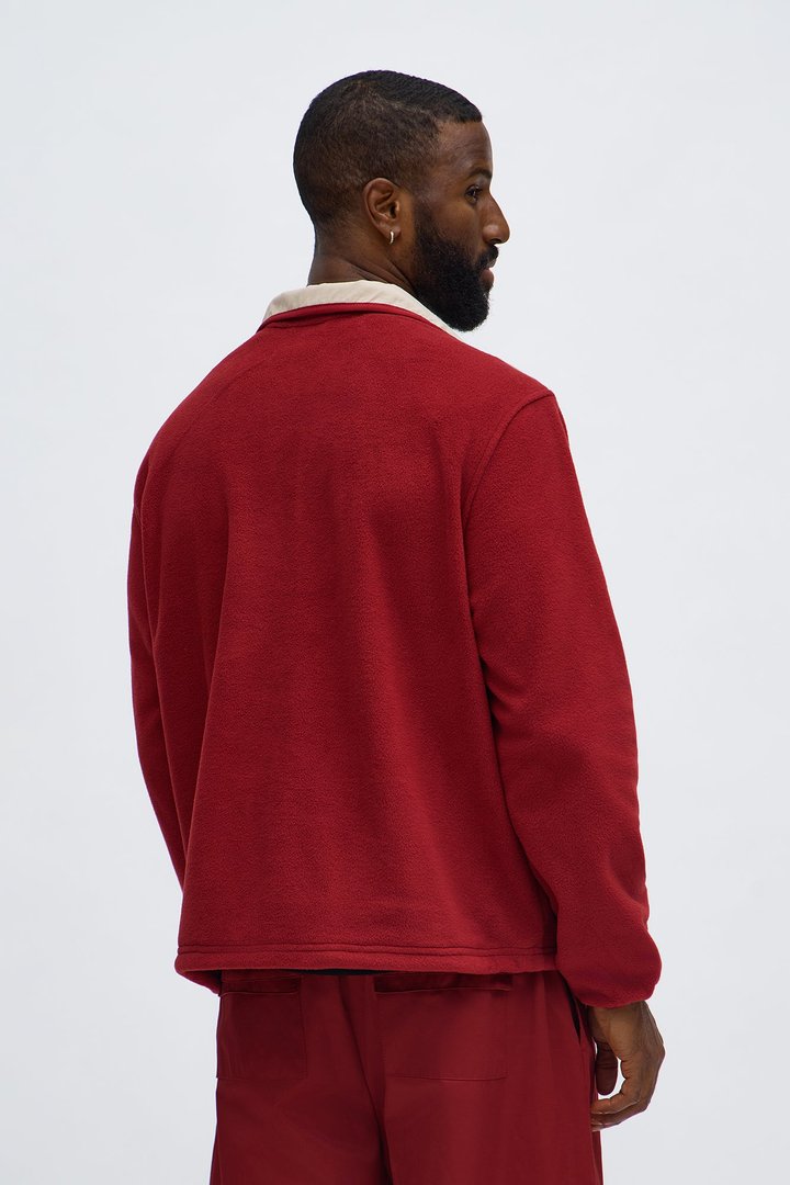 Take A Hike Quarter Zip Sweatshirt - Burgundy
