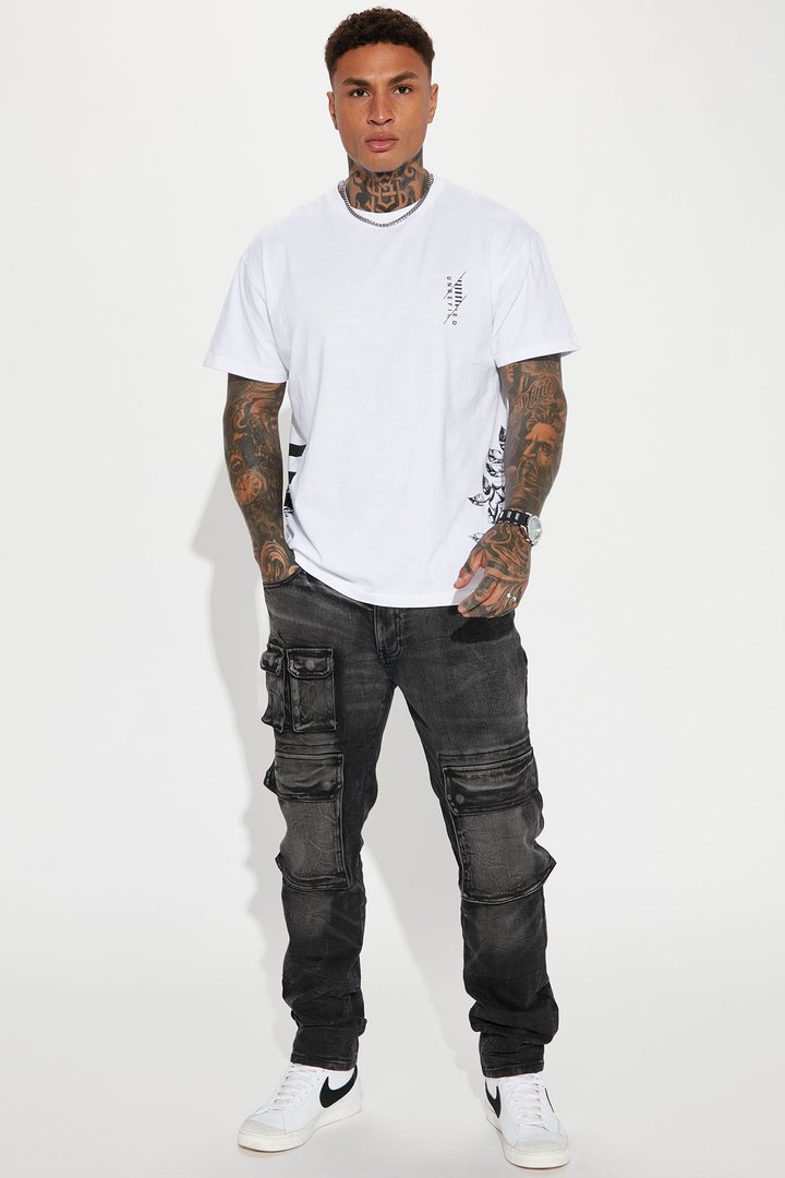 Black Roses Short Sleeve Tee - White