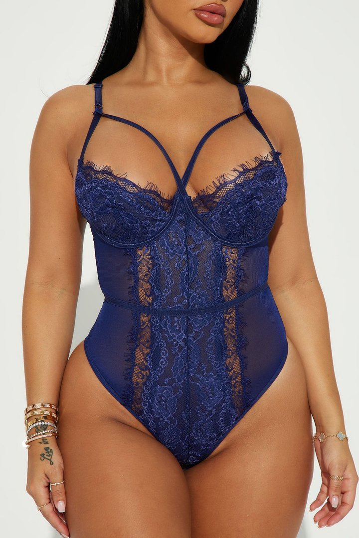 Somebody To Love Lace Teddy - Navy