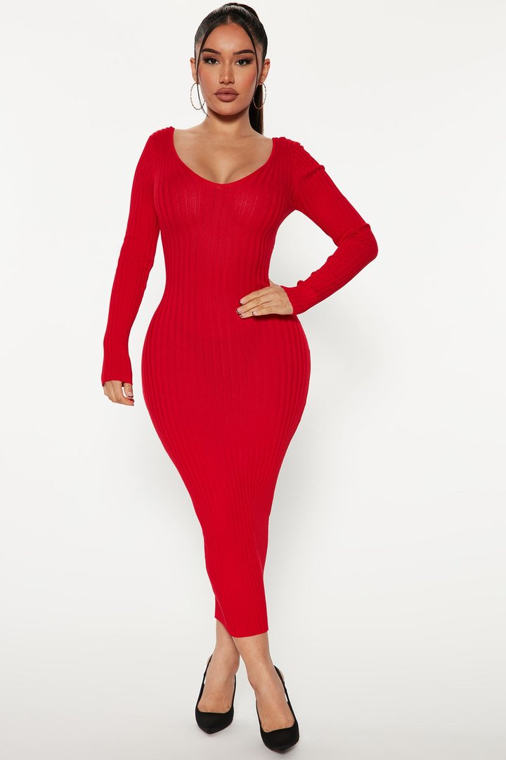 Kallan Knit Dress - Red