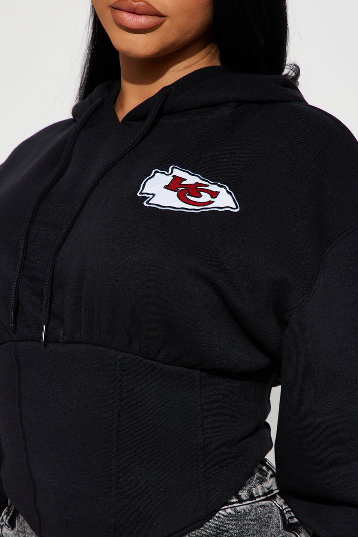 Kansas City Chiefs Corset Hoodie - Black