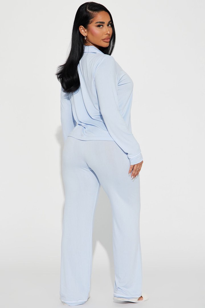 In The Morning PJ Pant Set - Light Blue
