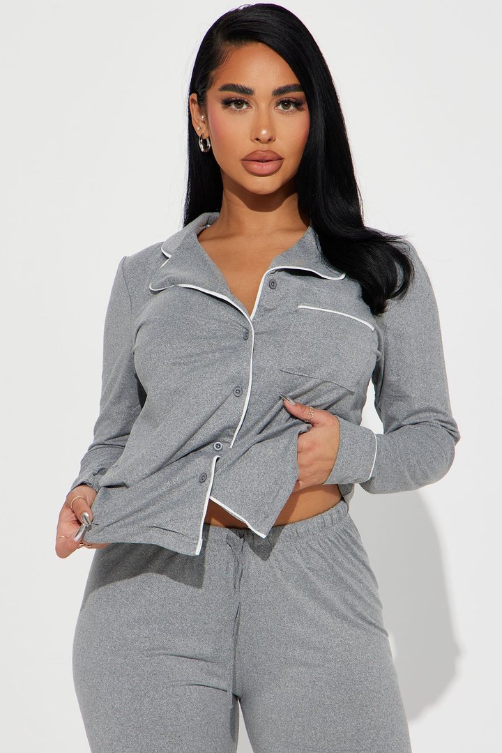 In The Morning PJ Pant Set - Heather Grey
