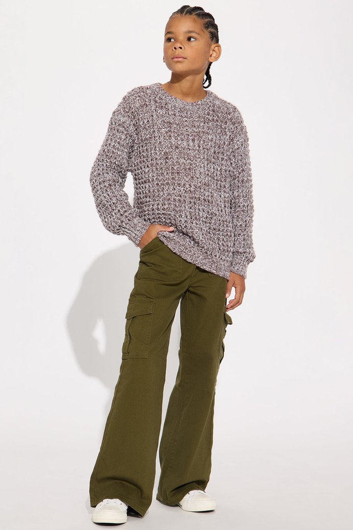 Mini Chain Knitted Sweater - Brown/combo