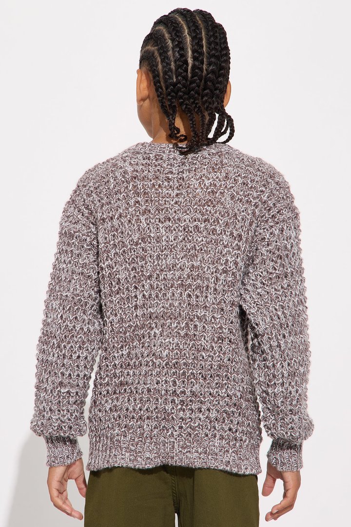 Mini Chain Knitted Sweater - Brown/combo