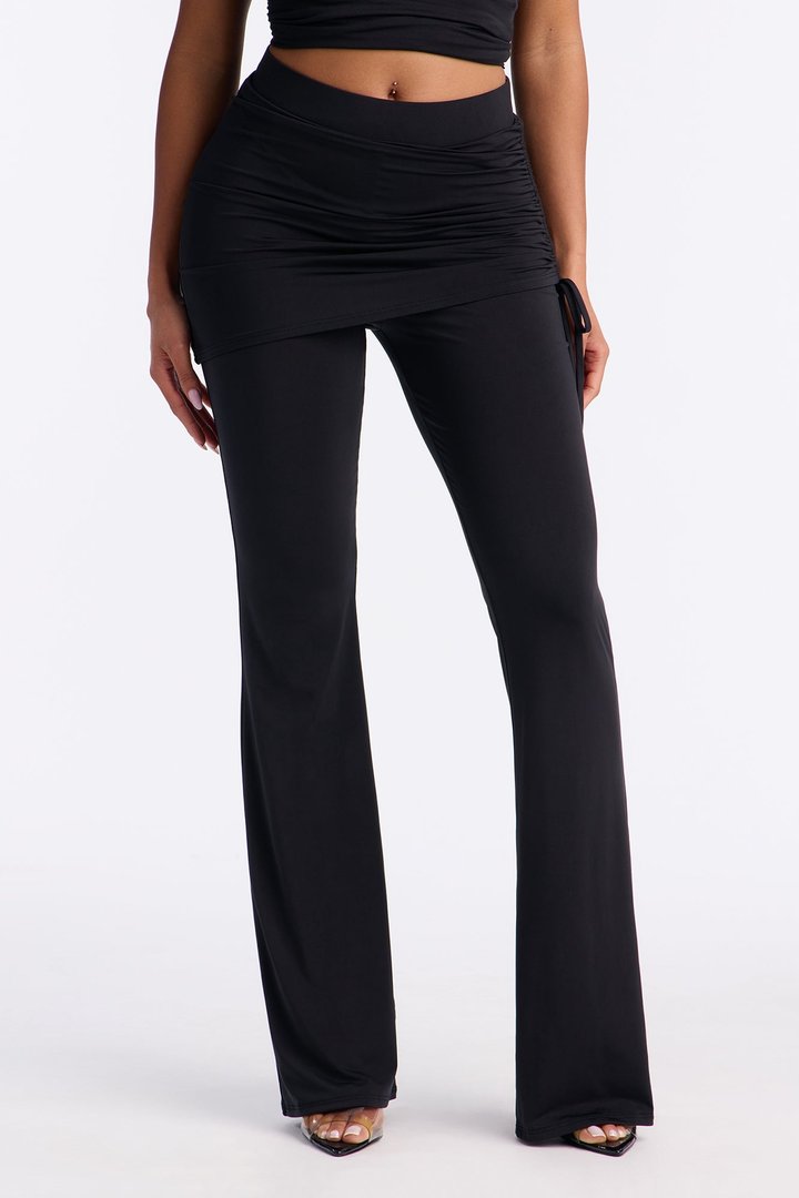 Paloma Wrap Skirt Pant - Black