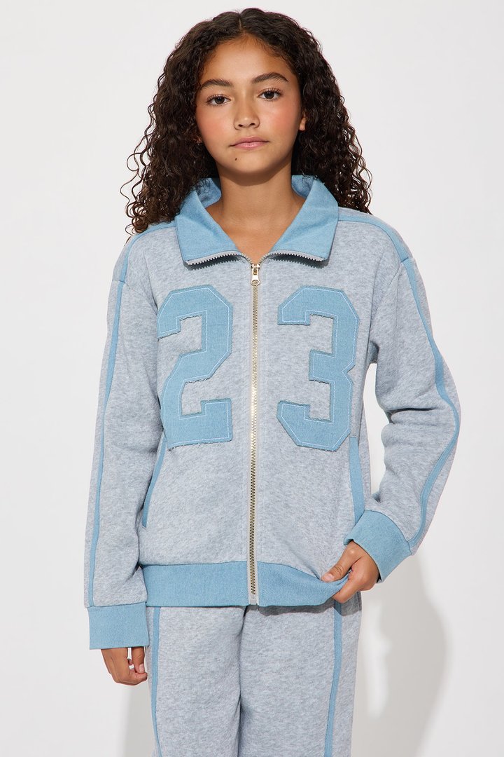 Mini Chill Girl 23 Sweatshirt And Pant Set - Grey/combo