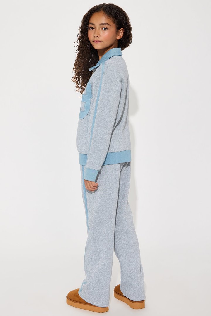 Mini Chill Girl 23 Sweatshirt And Pant Set - Grey/combo