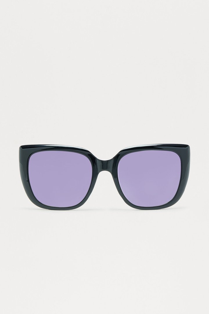 Shade Check Cat Eye Sunglasses - Black