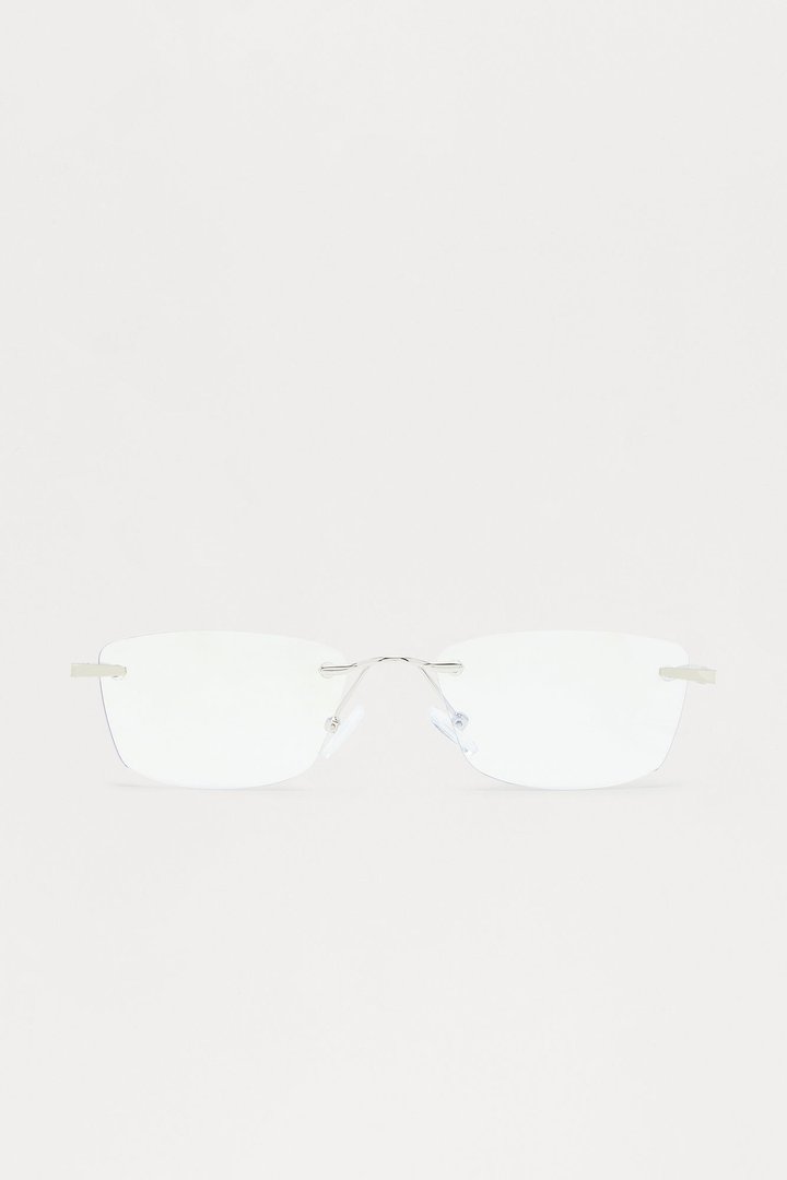 Clearview Edge Rimless Square Blue Light Glasses - Silver