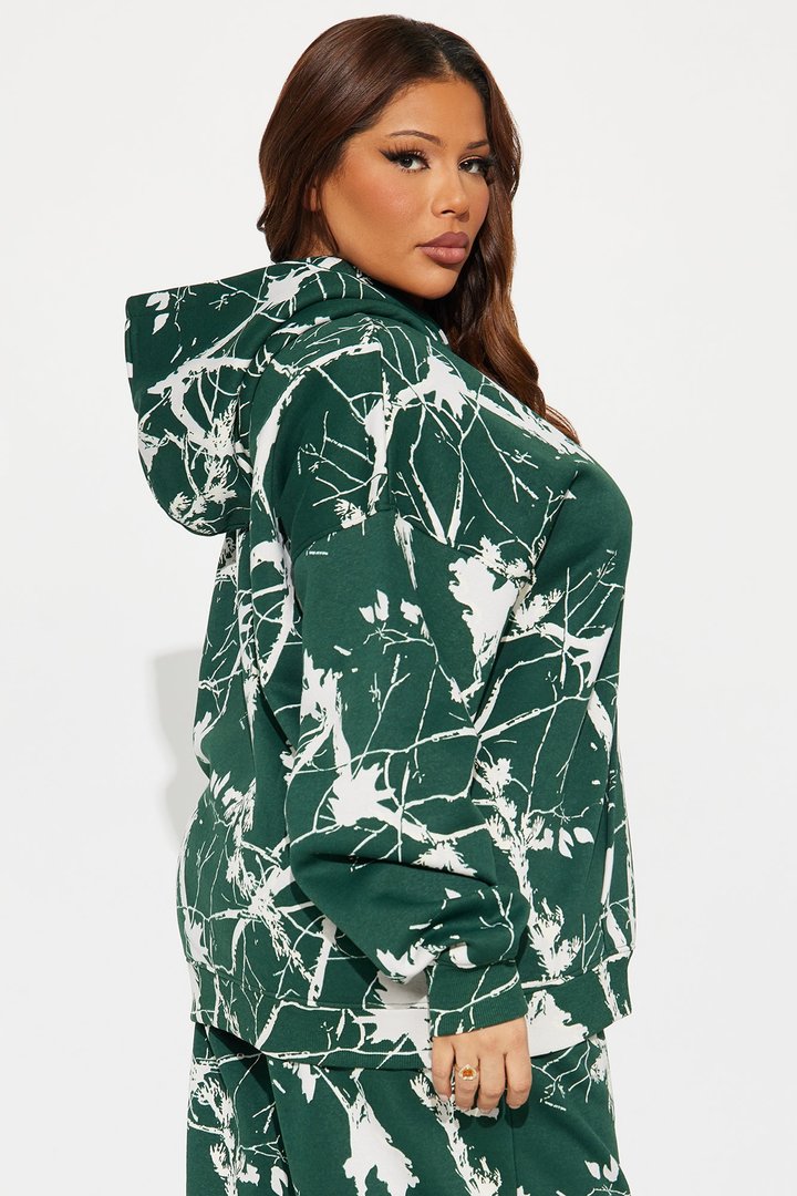 Kendall Washed Fleece Lounge Hoodie - Hunter