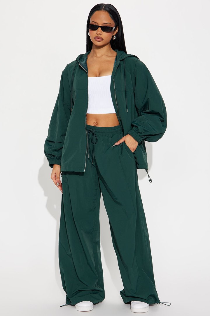 First Class Windbreaker Jogger - Hunter Green