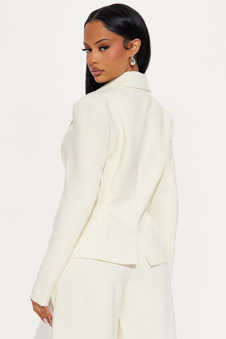Luxe Living Pleated Blazer - Ivory