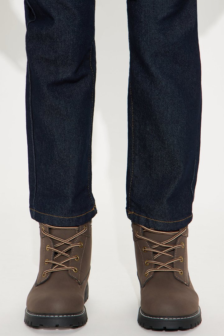 Mini Let's Get To Work Lace Up Boots - Brown