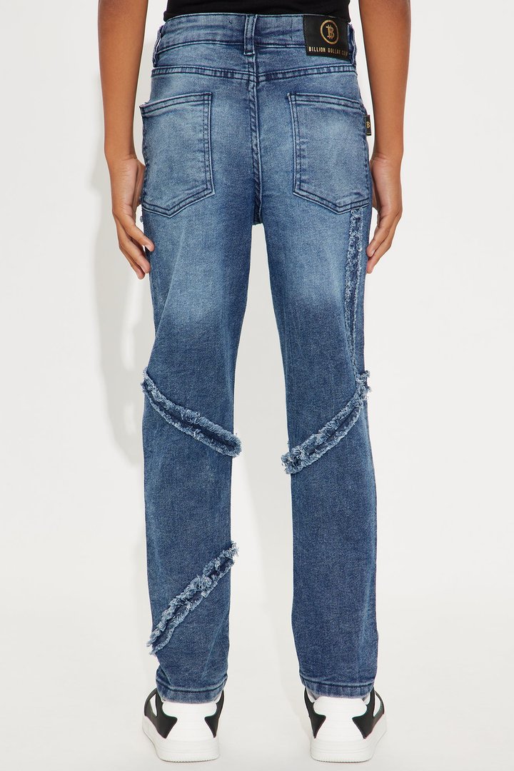 Mini Dylan Distressed Straight Leg Jeans - Indigo