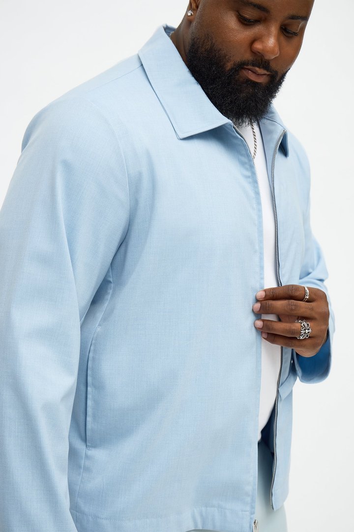 Cloudine Zip Shirt Jacket - Blue
