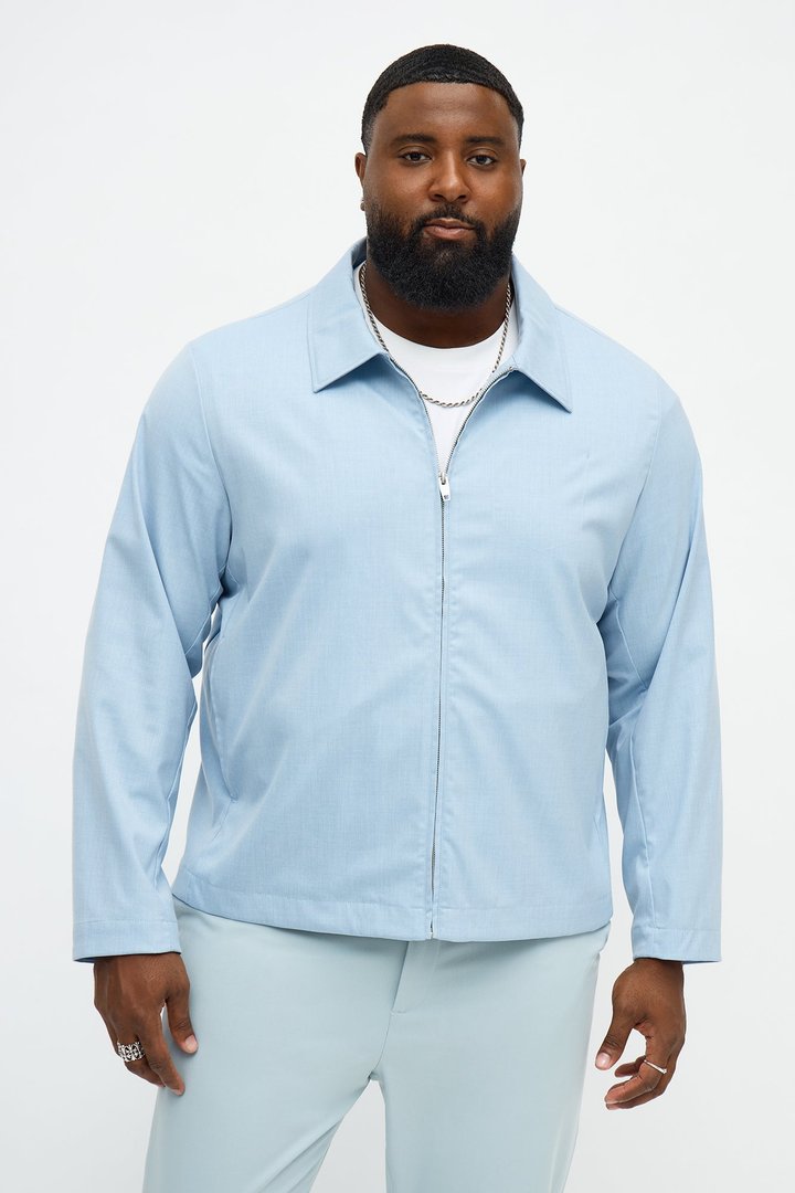 Cloudine Zip Shirt Jacket - Blue
