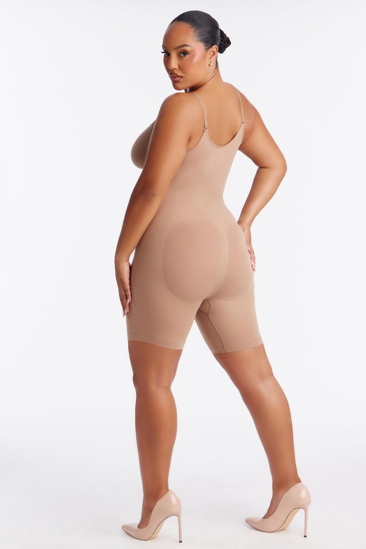Nova Sculpt Seamless Strong Compression Thigh Shaping Bodysuit - Nude