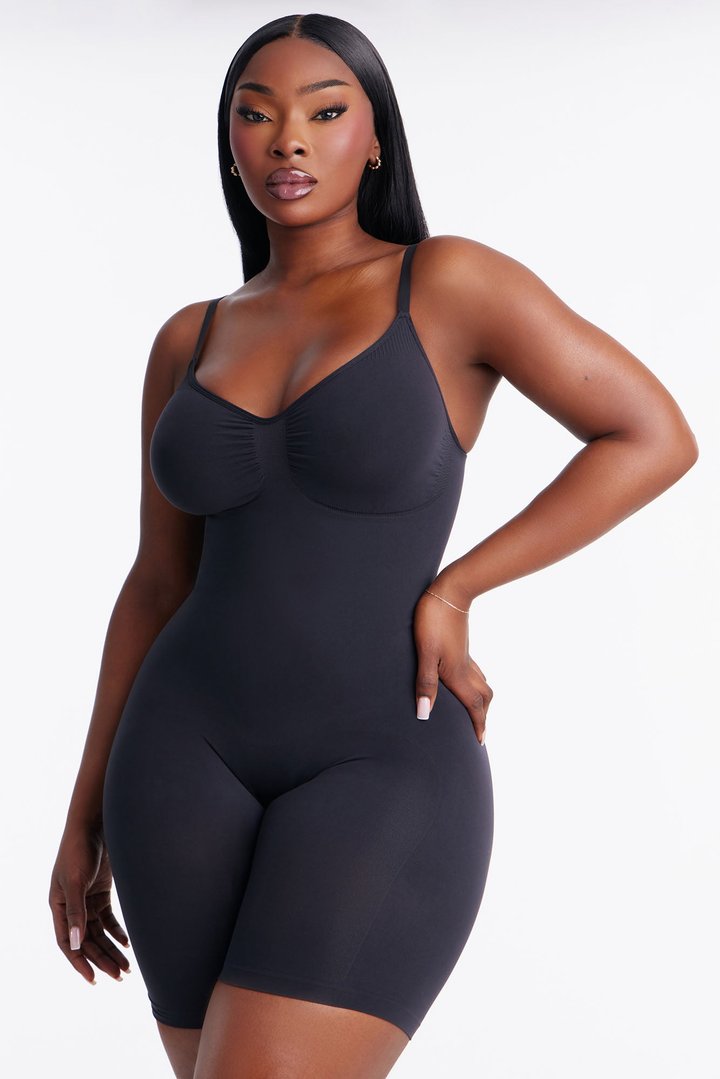 Nova Sculpt Seamless Strong Compression Thigh Shaping Bodysuit - Black