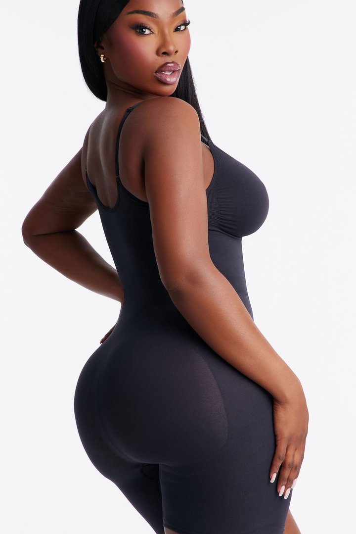 Nova Sculpt Seamless Strong Compression Thigh Shaping Bodysuit - Black