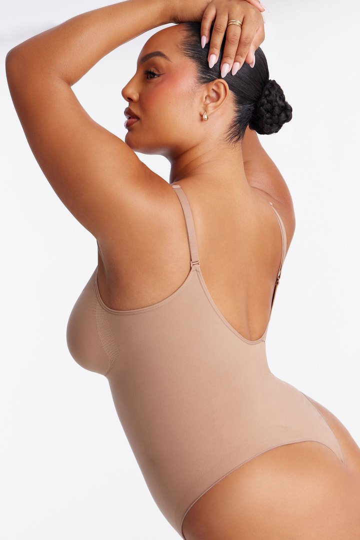 Nova Sculpt Seamless Strong Compression Low Back Thong Bodysuit - Nude