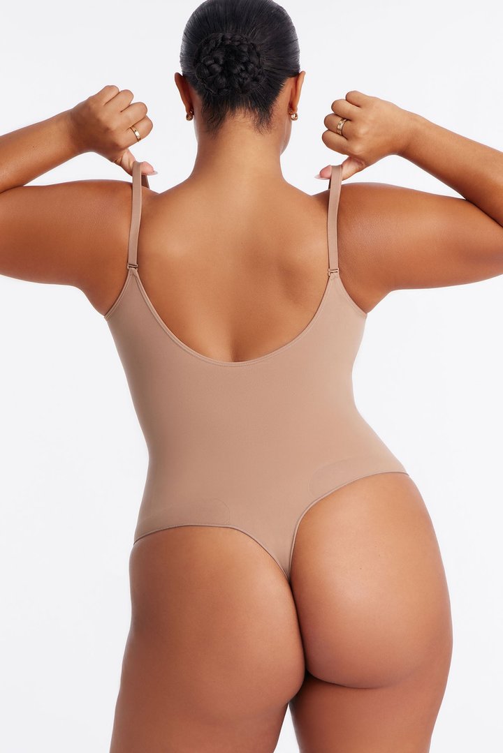 Nova Sculpt Seamless Strong Compression Low Back Thong Bodysuit - Nude