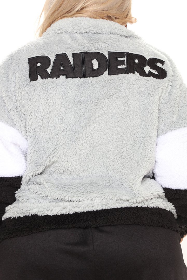 NFL Raiders Sherpa Jacket - Grey/Black