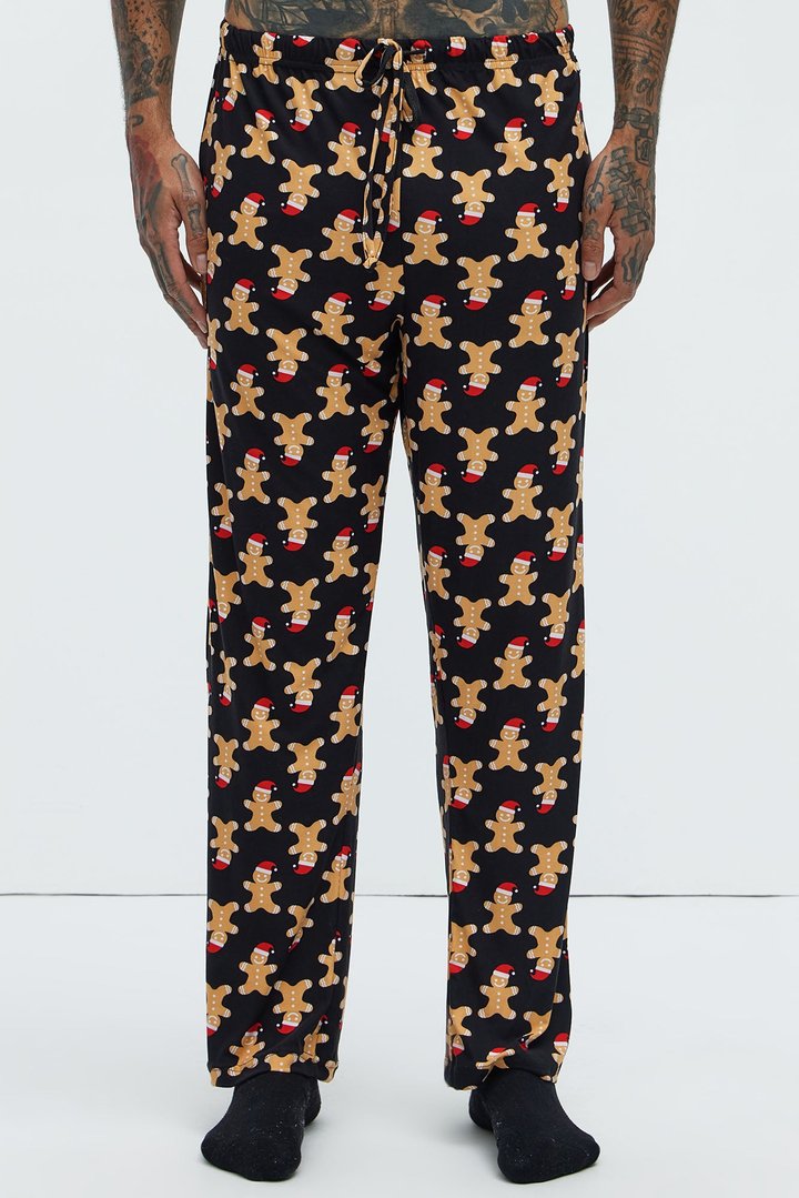Holiday Squad Gingerbread Holiday PJ Set - Red/Black
