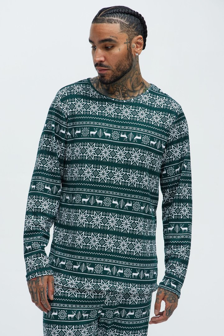 Holiday Feeling Christmas Holiday PJ Set - Green