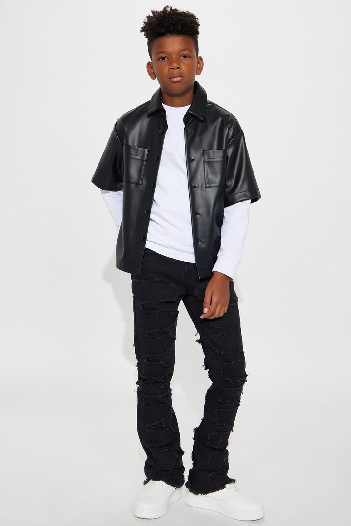 Mini On The Move Frayed Skinny Flare Jeans - Black Wash