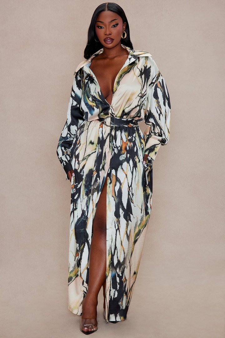 Margot Satin Maxi Dress - Multi Color