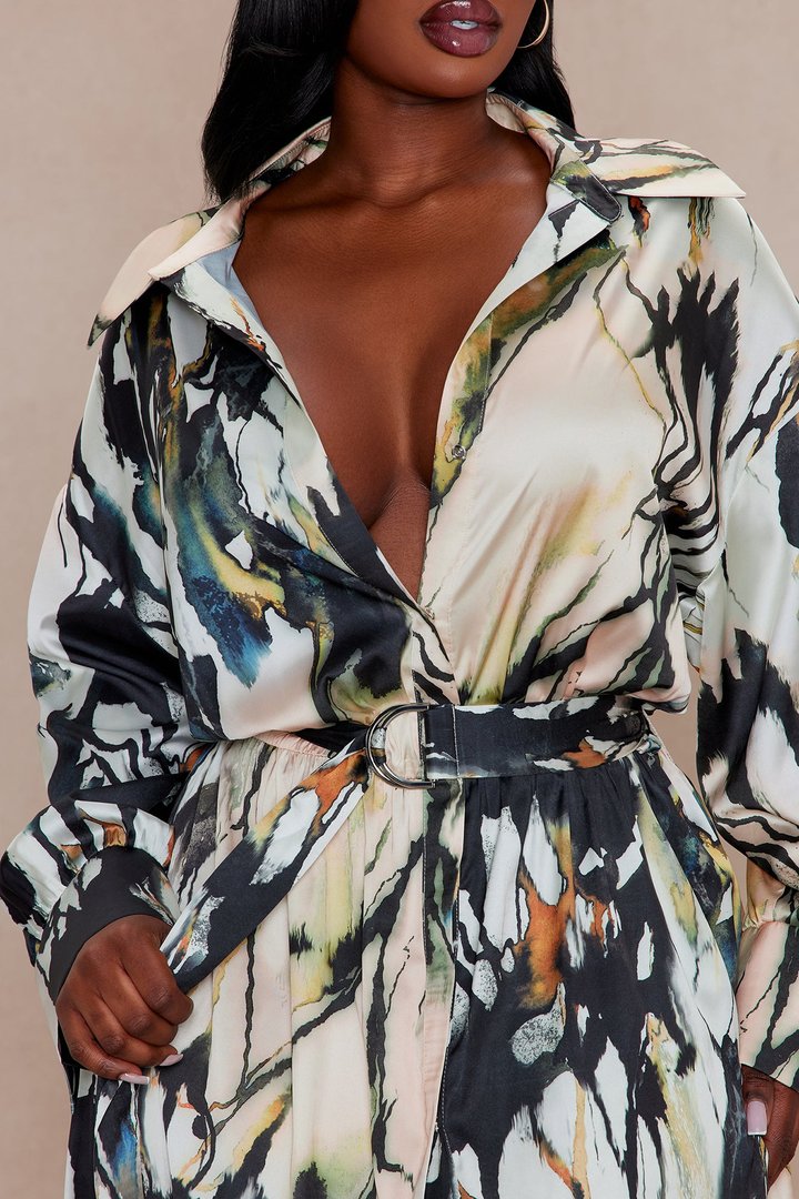 Margot Satin Maxi Dress - Multi Color