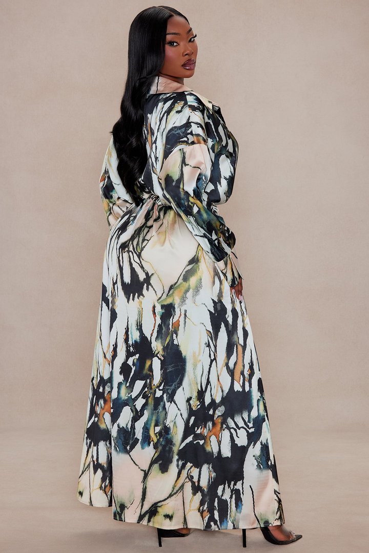 Margot Satin Maxi Dress - Multi Color