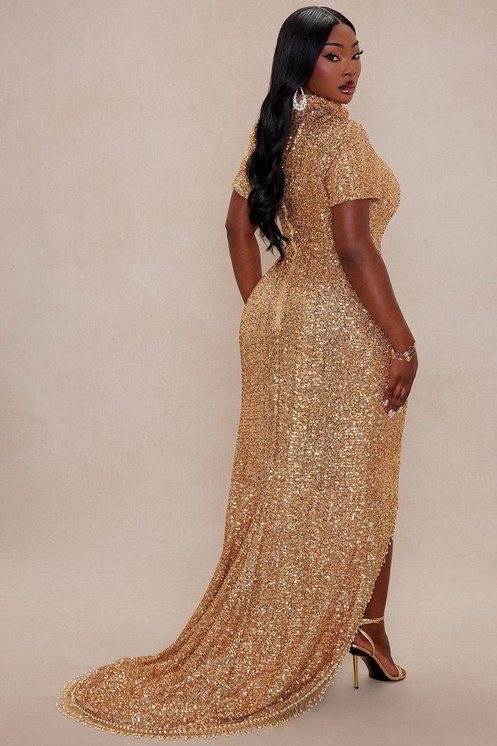 Photo Ready Embellished Gown - Gold