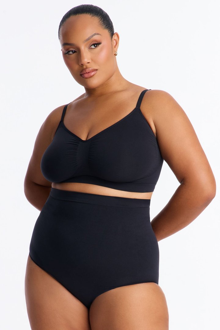 Nova Sculpt Seamless Strong Compression High Waisted Brief - Black