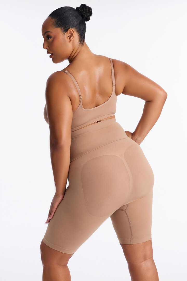 Nova Sculpt Seamless Strong Compression High Waisted Thigh Shaper - Nude