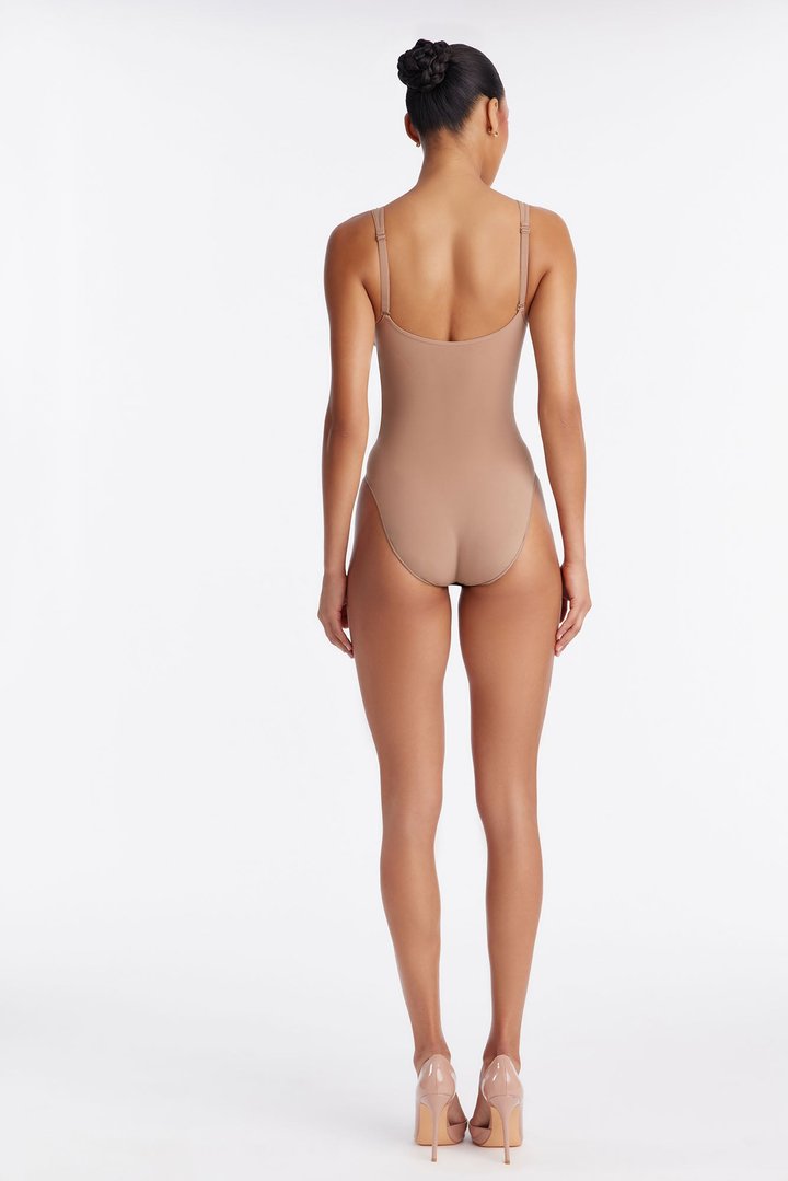 Nova Sculpt Seamless Strong Compression Zip Front Brief Bodysuit - Nude