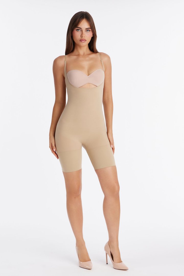 Nova Sculpt Seamless Strong Compression Butt Lifting Bodysuit - Sand