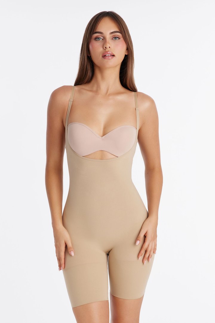 Nova Sculpt Seamless Strong Compression Butt Lifting Bodysuit - Sand