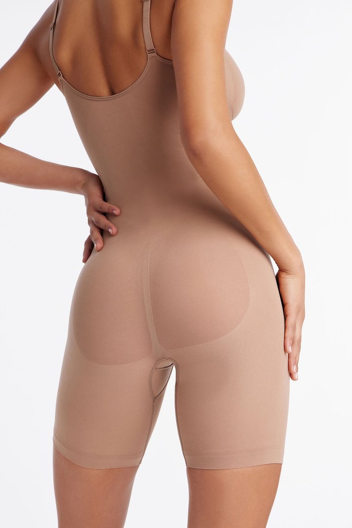 Nova Sculpt Seamless Strong Compression Thigh Shaping Bodysuit - Nude