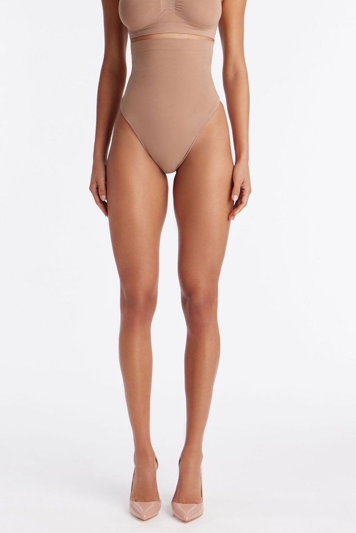 Nova Sculpt Seamless Strong Compression High Waisted Thong - Nude