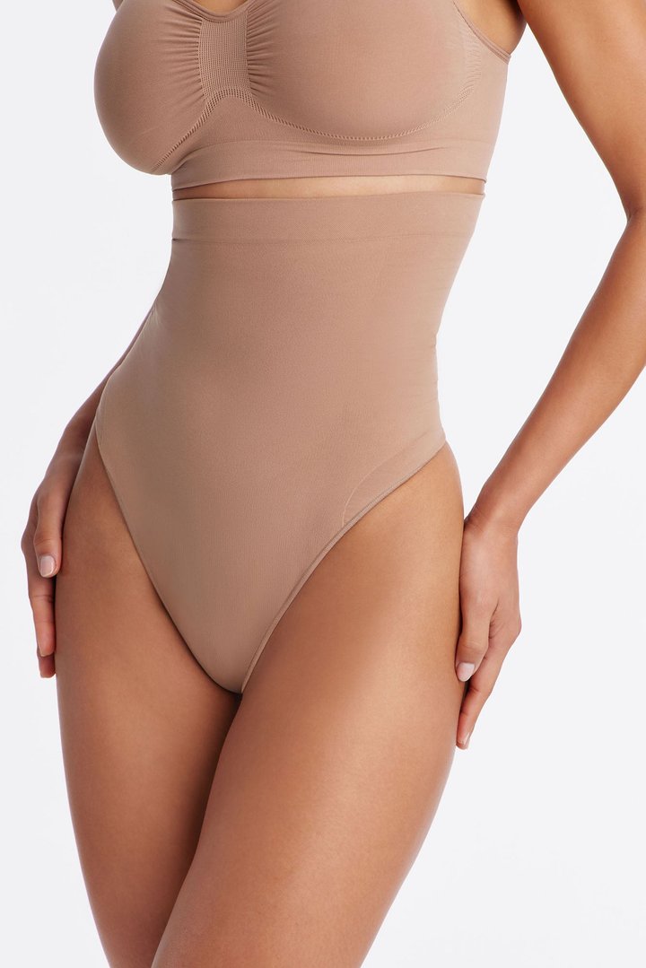 Nova Sculpt Seamless Strong Compression High Waisted Thong - Nude