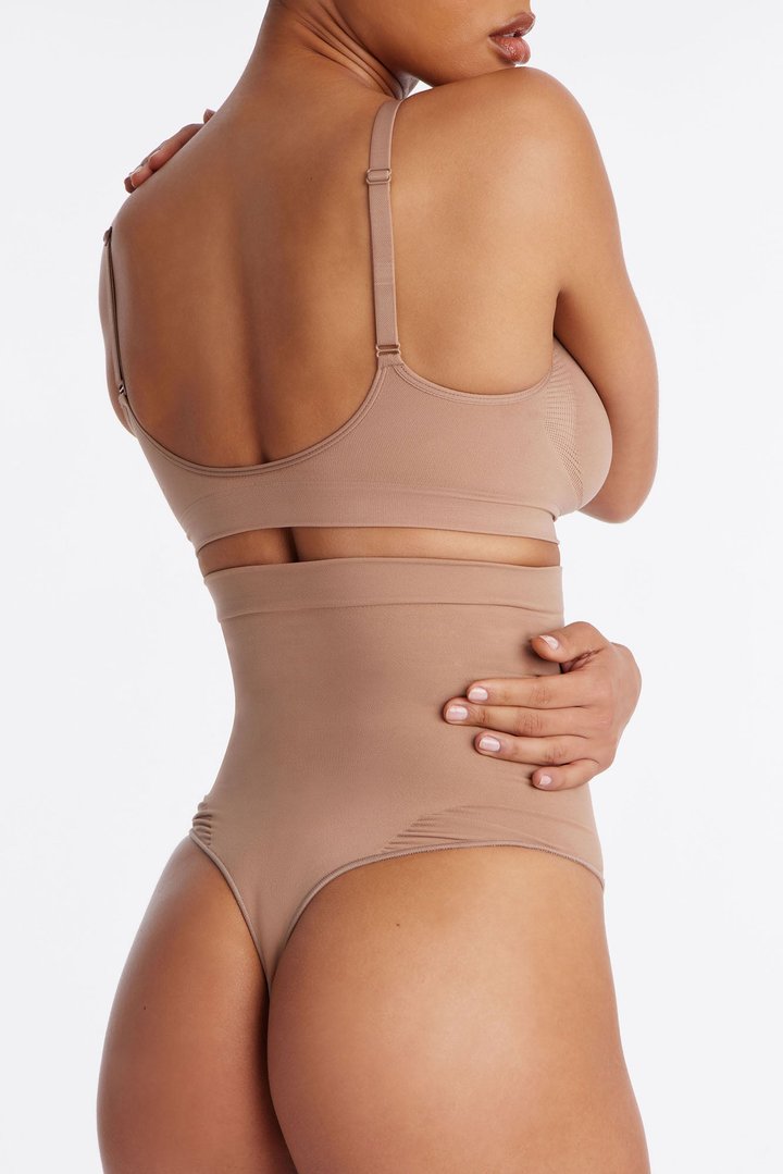Nova Sculpt Seamless Strong Compression High Waisted Thong - Nude