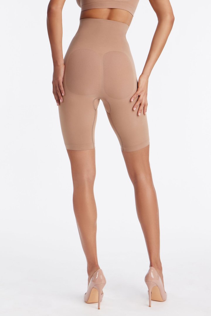Nova Sculpt Seamless Strong Compression High Waisted Thigh Shaper - Nude